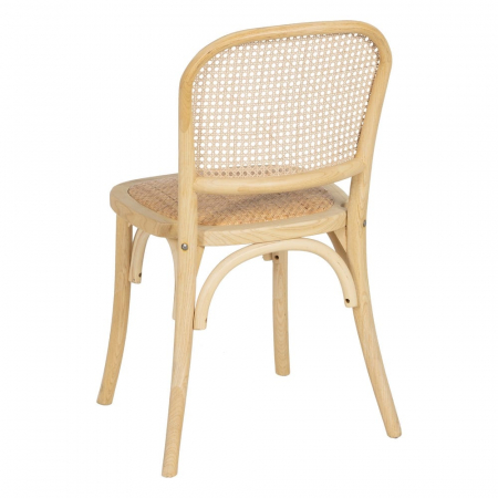 Scaun lemn ulm și ratan natural – stil rustic scandinav horeca [4]