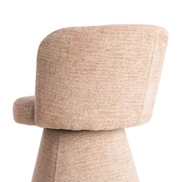 Scaun dining din stofă roz cu bază conică și revenire automată [6]