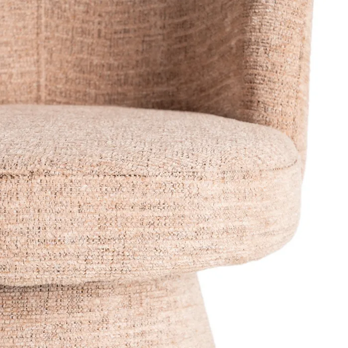Scaun dining din stofă roz cu bază conică și revenire automată [11]