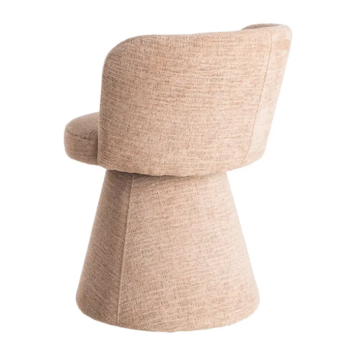 Scaun dining din stofă roz cu bază conică și revenire automată [7]