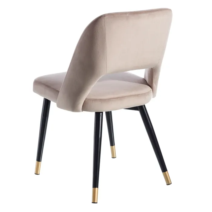 Scaun Dining Ella, Catifea Gri Deschis, Metal Negru - creativdeco.ro [3]