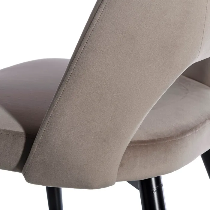 Scaun Dining Ella, Catifea Gri Deschis, Metal Negru - creativdeco.ro [5]