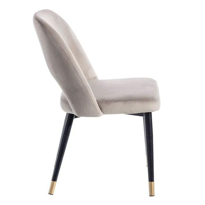 Scaun Dining Ella, Catifea Gri Deschis, Metal Negru - creativdeco.ro [2]