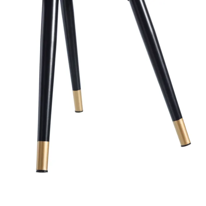 Scaun Dining Ella, Catifea Gri Deschis, Metal Negru - creativdeco.ro [6]