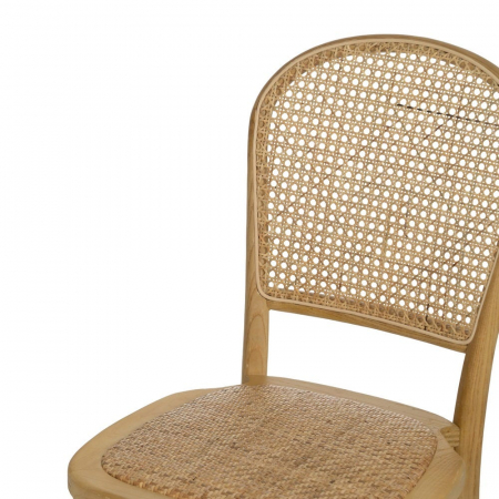 Scaun lemn natural și ratan împletit – stil rustic modern horeca [5]