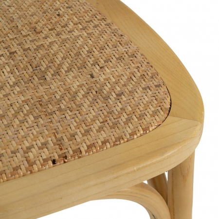 Scaun lemn natural și ratan împletit – stil rustic modern horeca [9]