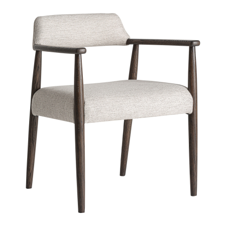 Scaune Dining - Scaunul dining pentru Horeca din lemn de frasin maro și poliester gri cu brațe în decor modern