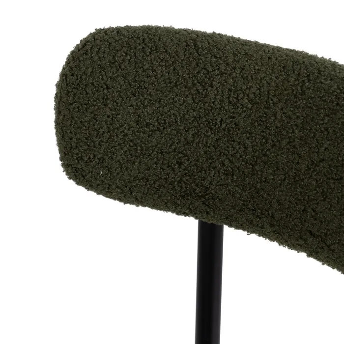 Scaun Dining Round, Stofa Boucle Verde, Metal Negru - creativdeco.ro [5]