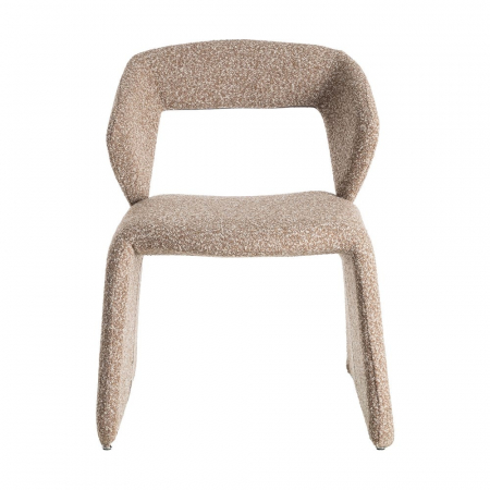 Scaun dining și HORECA bej din stofă texturată cu design contemporan [2]