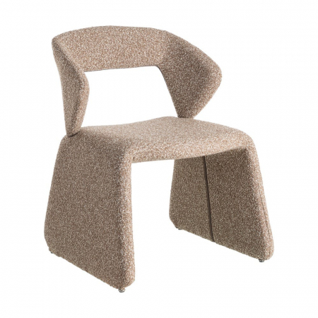 Scaun dining și HORECA bej din stofă texturată cu design contemporan [1]
