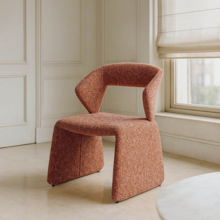 Scaune Dining - Scaun dining și HORECA roz din stofă cu design modern