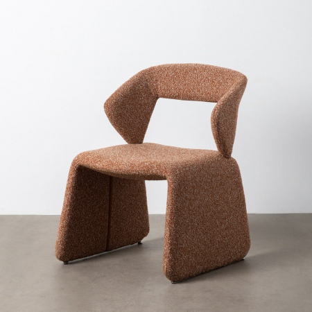 Scaun dining și HORECA roz din stofă cu design modern [10]