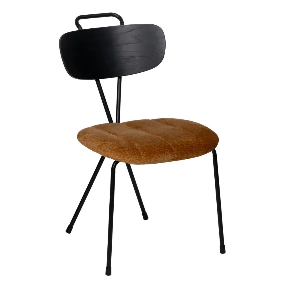 Industrial - Scaun dining tapitat maro, metal negru, creativdeco.ro
