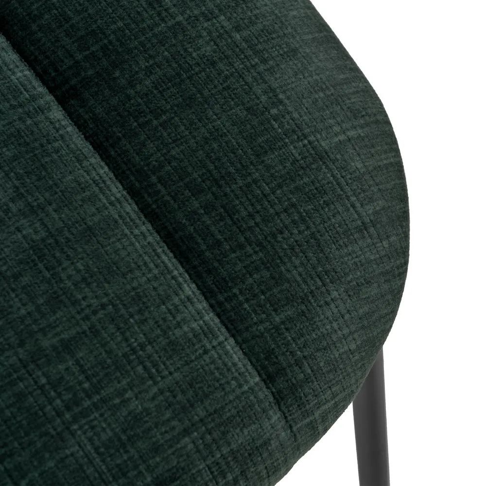 set 2 Scaune dining tapitate verzi cu picioare din metal negru [5]