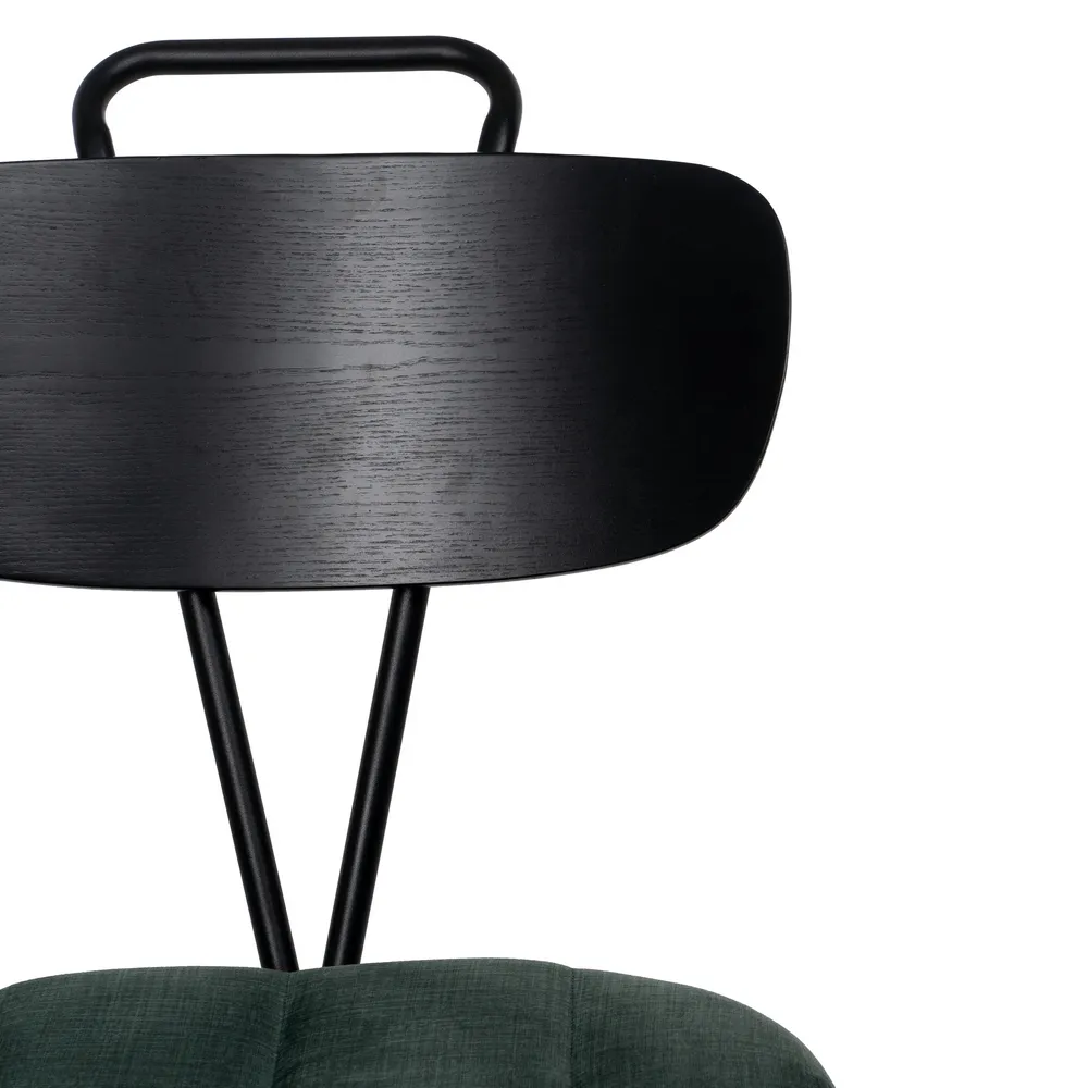 set 2 Scaune dining tapitate verzi cu picioare din metal negru [8]