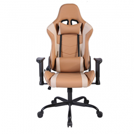 Scaun gaming ergonomic de birou maro crem Explor cu tetieră și suport lombar [1]