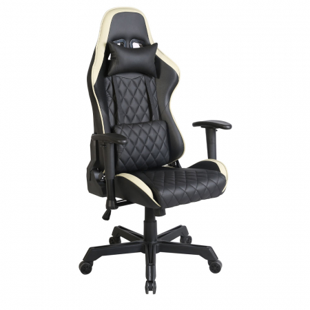 Scaune Gaming - Scaun birou gaming negru crem Ranger cu brațe reglabile