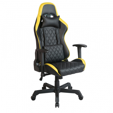 Scaune Gaming - Scaun birou gaming negru galben Ranger cu suport lombar