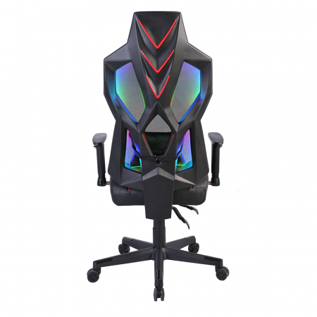 Scaun birou gaming negru roșu Storm RGB cu iluminare și spătar ajustabil [8]
