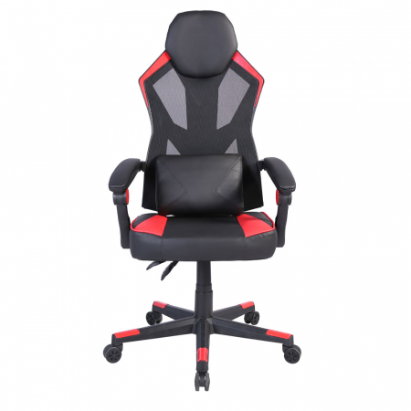 Scaun gaming ergonomic pentru birou roșu-negru Fusion Gaming cu spătar reglabil [1]