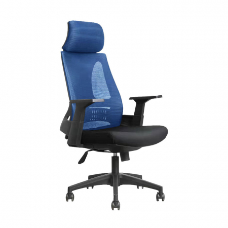 Scaune Gaming - Scaun gaming ergonomic de birou albastru-negru Tie Chair cu spătar mesh