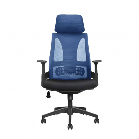 Scaun gaming ergonomic de birou albastru-negru Tie Chair cu spătar mesh [1]