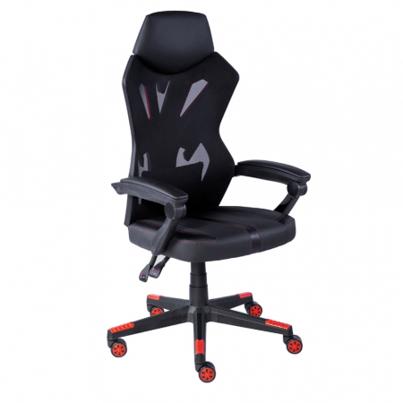 Scaune Gaming - Scaun birou gaming ergonomic negru roșu Outrider cu suport lombar