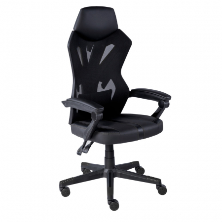Scaune Gaming - Scaun gaming de birou ergonomic negru Outrider cu spătar reglabil
