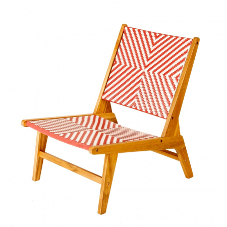 Mobilier Gradina - Scaun lounge exterior Mokori – lemn acacia și ratan boho