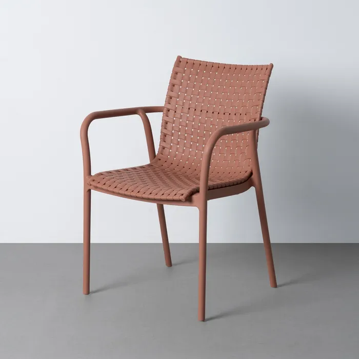 Scaune in Stil Boho - Scaun exterior stivuibil terracotta efect împletit