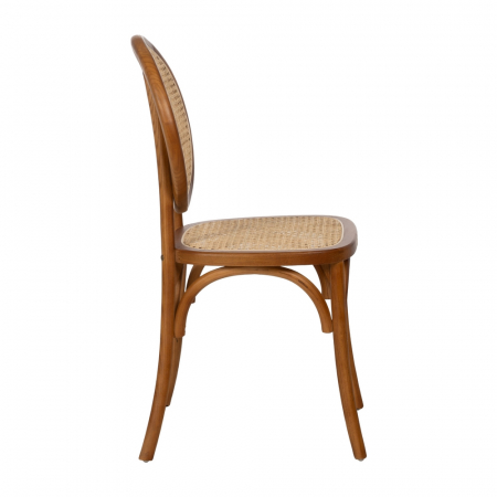 Scaun clasic maro honey din lemn si ratan | creativdeco.ro [2]
