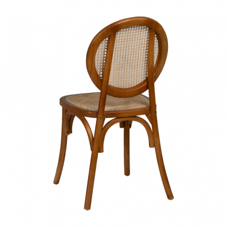 Scaun clasic maro honey din lemn si ratan | creativdeco.ro [3]