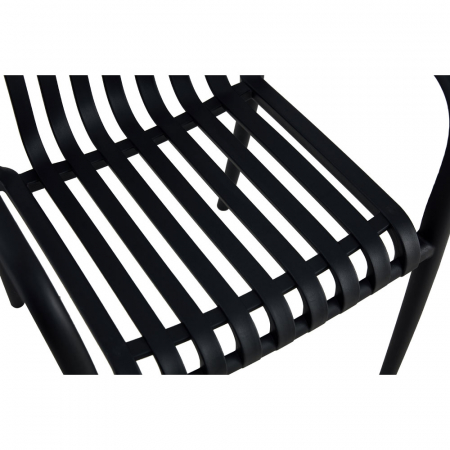 Scaun Sticky negru din polipropilenă cu protecție UV – design stivuibil [6]
