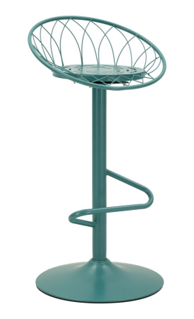 Mobilier - Scaun înalt de bar din metal verde petrol cu spătar rotund tip plasă