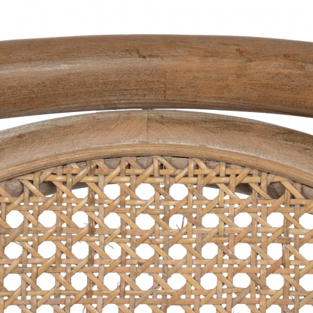 Scaun lemn natur cu spătar împletit și șezut bej – design organic modern [9]