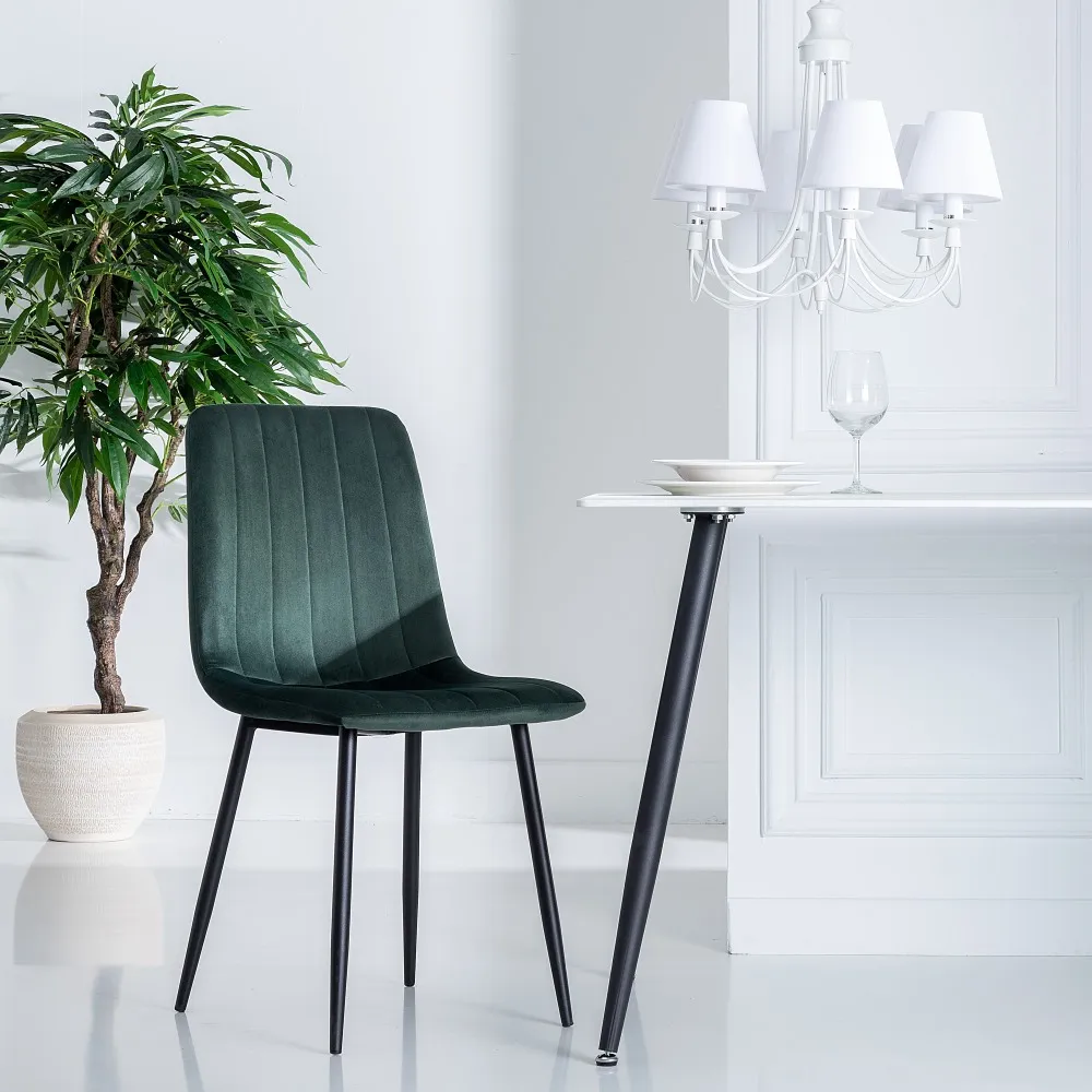 Scaun Tapitat Catifea Verde, Catifea Metal - CreativDeco.ro [3]