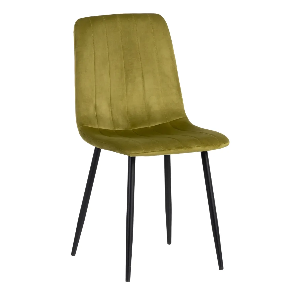 Industrial - Scaun Line Verde Olive, Catifea Metal - CreativDeco.ro