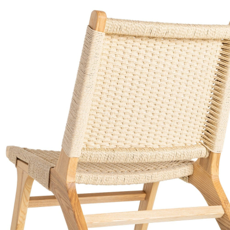 Scaun lounge lemn natural cu împletitură din sfoară [5]