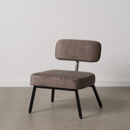 Scaunul lounge si HORECA tapitat din stofa gri cu picioare metalice 58x59x71 cm