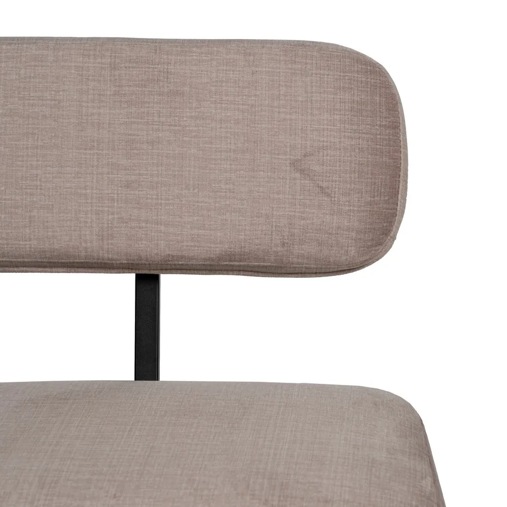 Scaun lounge stofa bej, metal negru [10]