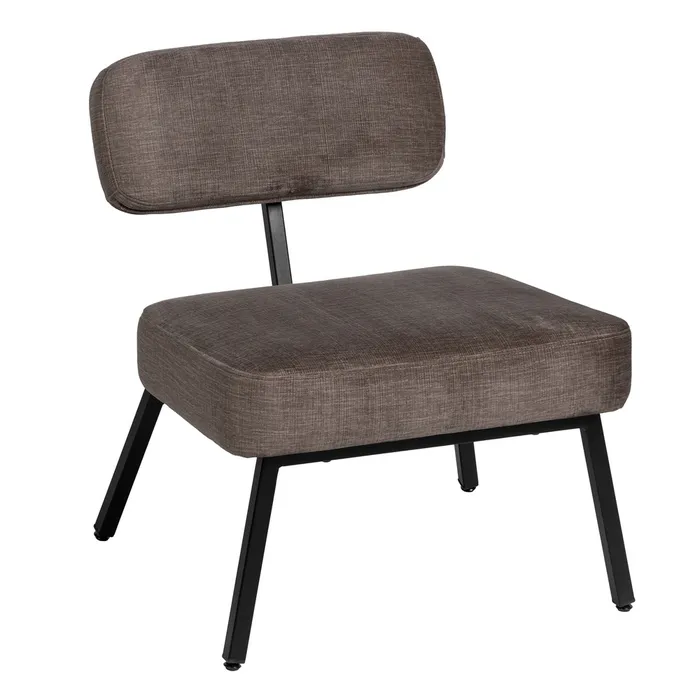 Industrial - Scaun Lounge Stofa Gri, Metal Negru - creativdeco.ro