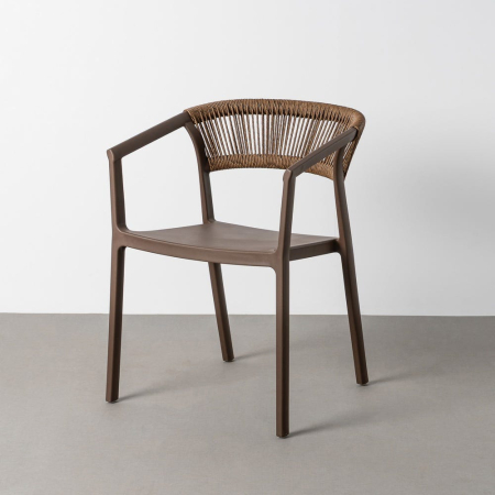 Mobilier Gradina - Scaun grădină plastic și frânghie maro