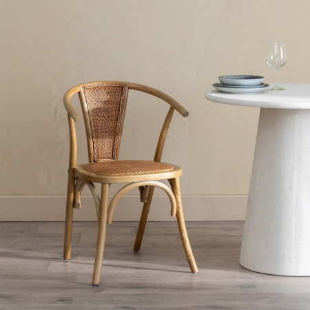 Scaun maro lemn si ratan|Scaune elegante pentru interioare rustice [1]