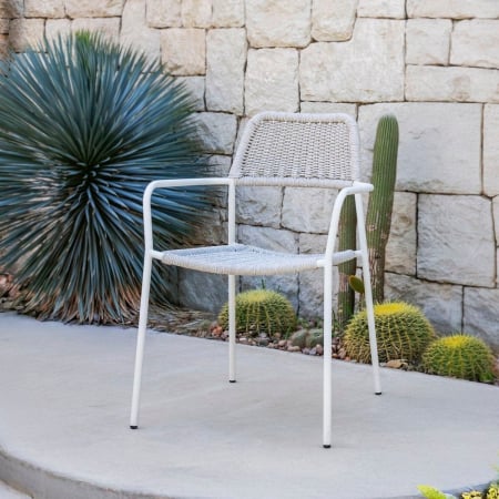 Scaun Milos White Light Grey – eleganță nordică și confort exterior pentru grădini moderne [10]