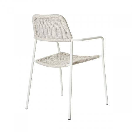 Scaun Milos White Light Grey – eleganță nordică și confort exterior pentru grădini moderne [2]