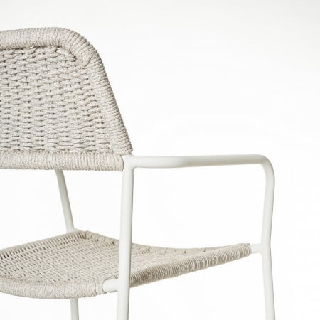 Scaun Milos White Light Grey – eleganță nordică și confort exterior pentru grădini moderne [6]