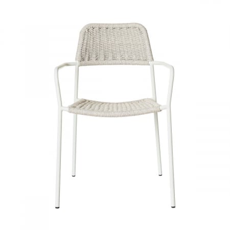 Scaun Milos White Light Grey – eleganță nordică și confort exterior pentru grădini moderne [3]