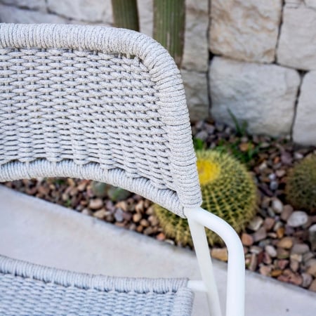 Scaun Milos White Light Grey – eleganță nordică și confort exterior pentru grădini moderne [11]