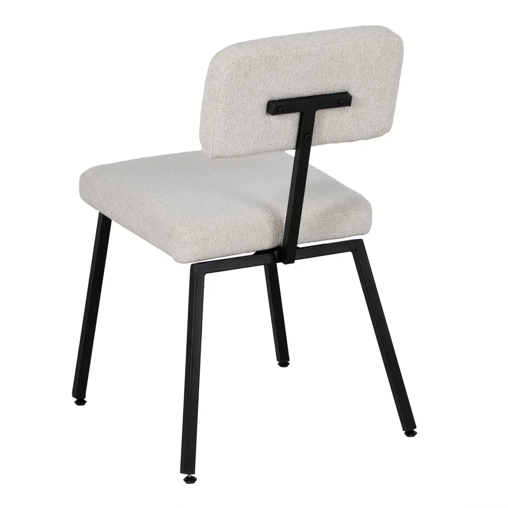 Scaune dining moderne crem cu șezut gros și structură metalică [3]