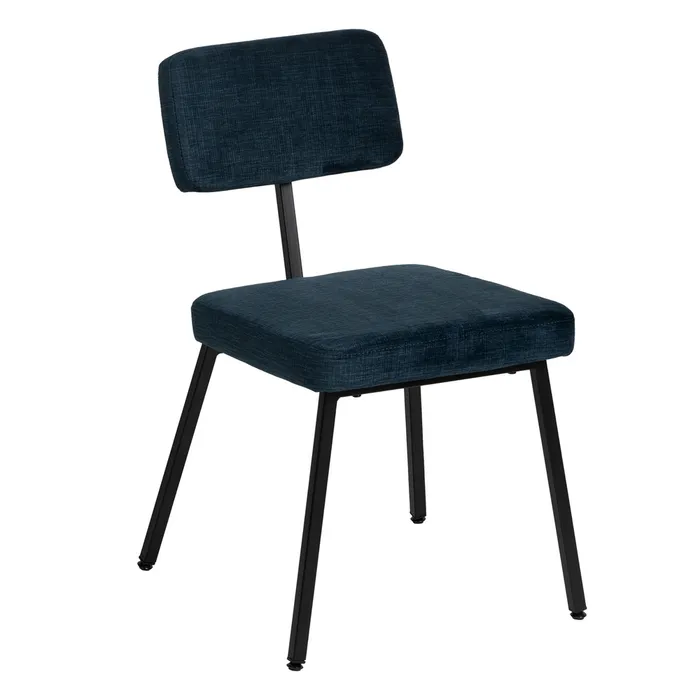 Scaune de birou - Scaun Modern Stofa Albastru, Metal Negru - creativdeco.ro